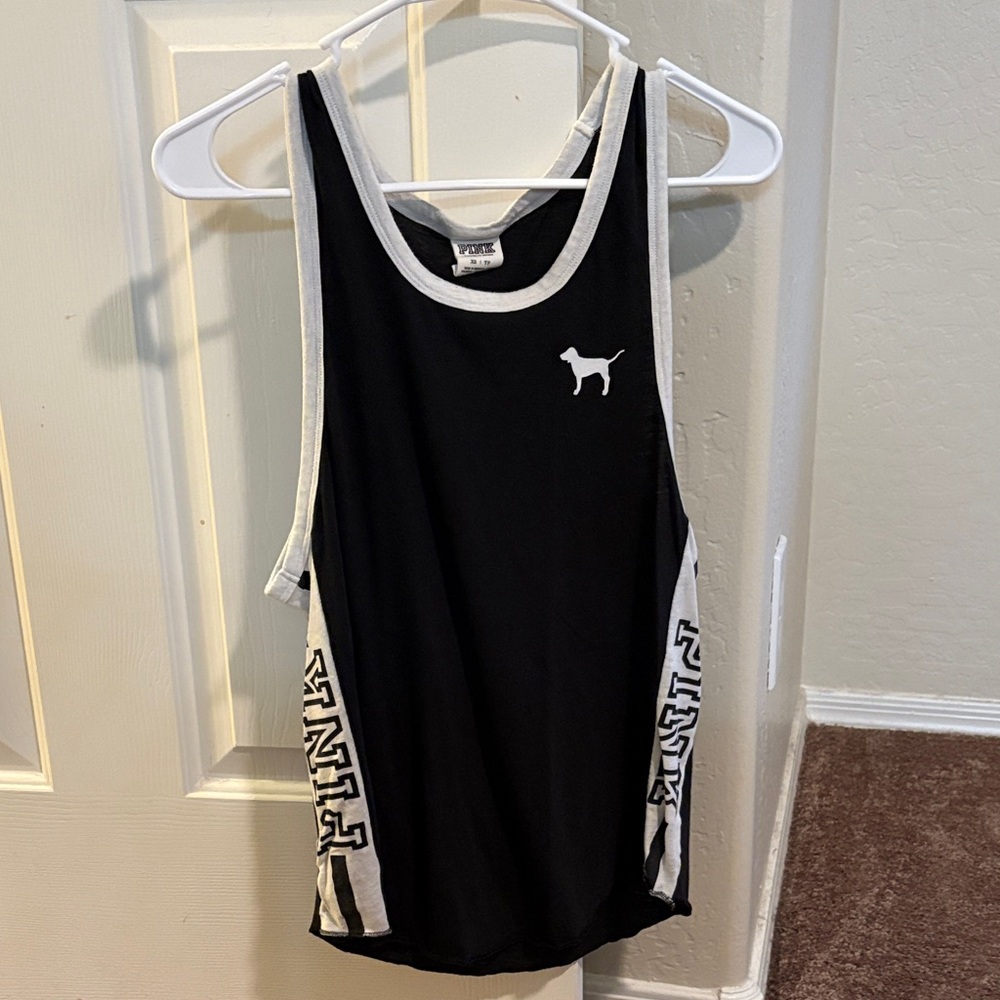 Victoria's Secret PINK Brand Black and White Tank Top